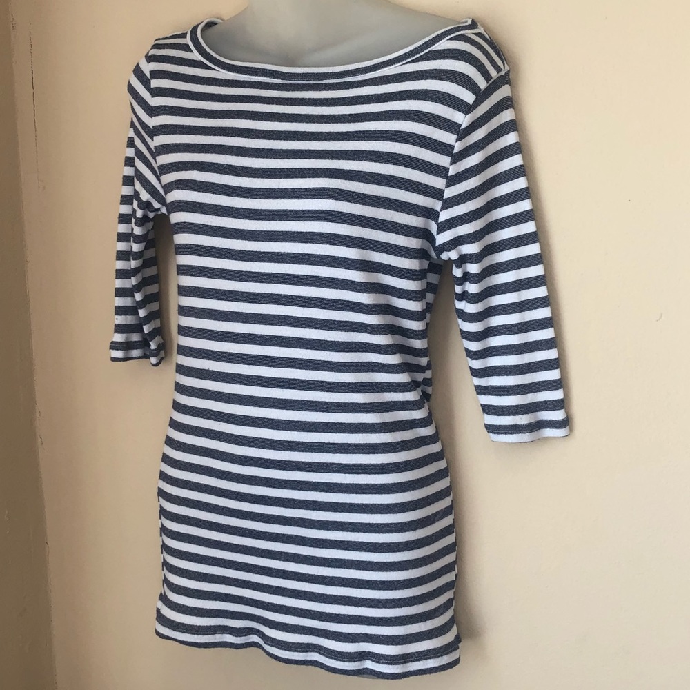 Michael Stars Anthropologie Striped Shirt Blue 3/4